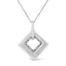 .925 Sterling Silver Pave-Set Diamond Accent Kite Shape 18" Pendant Necklace (I-J Color, I1-I2 Clarity)-8