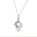 .925 Sterling Silver Pave-Set Diamond Accent Kite Shape 18" Pendant Necklace (I-J Color, I1-I2 Clarity)-6