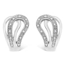 .925 Sterling Silver Pave-Set Diamond Accent Horseshoe Hoop Earring (I-J Color, I1-I2 Clarity)-6