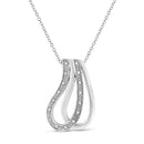 .925 Sterling Silver Pave-Set Diamond Accent Double Curve 18" Pendant Necklace (I-J Color, I1-I2 Clarity)-8