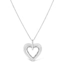 .925 Sterling Silver Prong-Set Diamond Accent Double Heart 18" Pendant Necklace (I-J Color, I1-I2 Clarity)-5