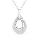 .925 Sterling Silver Prong-Set Diamond Accent Fashion Double Drop Design 18" Pendant Necklace (I-J Color, I1-I2 Clarity)-8
