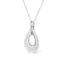 .925 Sterling Silver Prong-Set Diamond Accent Fashion Double Drop Design 18" Pendant Necklace (I-J Color, I1-I2 Clarity)-6