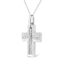 .925 Sterling Silver Prong-Set Diamond Accent Bold Cross 18" Pendant Necklace (I-J Color, I1-I2 Clarity)-6