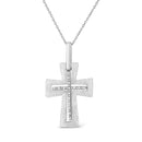 .925 Sterling Silver Prong-Set Diamond Accent Cross 18" Pendant Necklace (I-J Color, I1-I2 Clarity)-8