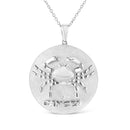 .925 Sterling Silver Diamond Accent Cancer Zodiac Design 18" Pendant Necklace Medallion (K-L Color, I1-I2 Clarity)-8