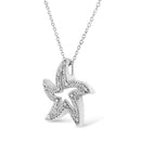 .925 Sterling Silver Prong-Set Diamond Accent Starfish 18" Pendant Necklace (I-J Color, I1-I2 Clarity)-8