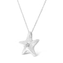 .925 Sterling Silver Prong-Set Diamond Accent Starfish Pendant Necklace (I-J Color, I1-I2 Clarity) - Size 18"-6