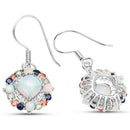 4.73 Carat Genuine Multi Stone .925 Sterling Silver Earrings-2