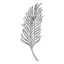 18K White Gold 2 7/8 Cttw Diamond Feather Brooch Pin (G-H Color, VS1-VS2 Clarity)-4