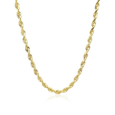 3.0mm 10k Yellow Gold Solid Diamond Cut Rope Chain - 0