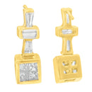 14K Yellow Gold 1 1/3 cttw Diamond Hoop Earrings (G-H, VS1-VS2)-2