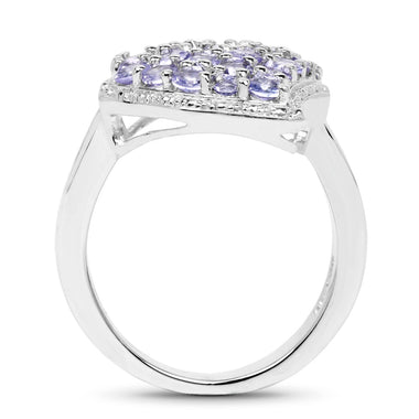 1.63 Carat Genuine Tanzanite .925 Sterling Silver Ring - 0