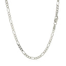 2.6mm 14k White Gold Solid Figaro Chain-3