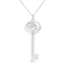 .925 Sterling Silver Diamond Accent Virgo Zodiac Key 18" Pendant Necklace (K-L Color, I1-I2 Clarity)-5