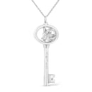 .925 Sterling Silver Diamond Accent Virgo Zodiac Key 18" Pendant Necklace (K-L Color, I1-I2 Clarity)-6
