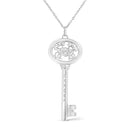 .925 Sterling Silver Diamond Accent Virgo Zodiac Key 18" Pendant Necklace (K-L Color, I1-I2 Clarity)-7