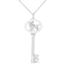 .925 Sterling Silver Diamond Accent Virgo Zodiac Key 18" Pendant Necklace (K-L Color, I1-I2 Clarity)-8