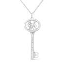 .925 Sterling Silver Diamond Accent Virgo Zodiac Key 18" Pendant Necklace (K-L Color, I1-I2 Clarity)-9