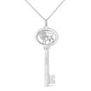 .925 Sterling Silver Diamond Accent Virgo Zodiac Key 18" Pendant Necklace (K-L Color, I1-I2 Clarity)-10