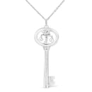 .925 Sterling Silver Diamond Accent Virgo Zodiac Key 18" Pendant Necklace (K-L Color, I1-I2 Clarity)-11