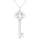 .925 Sterling Silver Diamond Accent Virgo Zodiac Key 18" Pendant Necklace (K-L Color, I1-I2 Clarity)-12