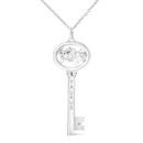 .925 Sterling Silver Diamond Accent Virgo Zodiac Key 18" Pendant Necklace (K-L Color, I1-I2 Clarity)-14