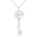 .925 Sterling Silver Diamond Accent Virgo Zodiac Key 18" Pendant Necklace (K-L Color, I1-I2 Clarity)-1