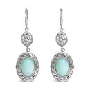 .925 Sterling Silver Chalcedony Diamond Accent Drop and Dangle Earring (K-L Color, I1-I2 Clarity)-1