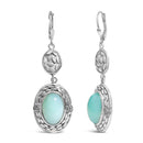 .925 Sterling Silver Chalcedony Diamond Accent Drop and Dangle Earring (K-L Color, I1-I2 Clarity)-2