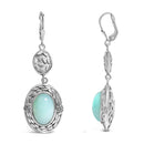 .925 Sterling Silver Chalcedony Diamond Accent Drop and Dangle Earring (K-L Color, I1-I2 Clarity)-3