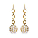 18K Yellow Gold Plated .925 Sterling Silver 1.0 Cttw Diamond Composite Cluster Dangle Chain Earrings (I-J Color, I1-I2 Clarity)-1