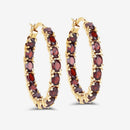 6.00 Carat Genuine Garnet .925 Sterling Silver Earrings-3