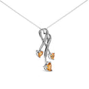 .925 Sterling Silver 3-Stone Heart Shape Citrine and Diamond Accent Spiral Drop 18" Pendant Necklace (H-I Color, SI1-SI2 Clarity)-6