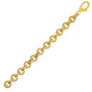 Textured Oval Link Bracelet in 14k Yellow Gold-2