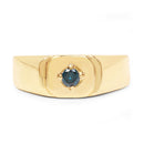 14K Yellow Gold Plated 0.20 Carat Genuine Blue Diamond .925 Sterling Silver Ring-4