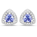 3.22 Carat Genuine Tanzanite & White Topaz .925 Sterling Silver Ring-3