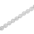 14K Rose Gold Over .925 Sterling Silver 1/4 Cttw Diamond 7" Open Circle Wheel Link Tennis Bracelet (I-J Color, I2-I3 Clarity)-4