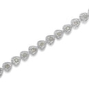 .925 Sterling Silver 1.0 Cttw Miracle Set Diamond Heart-Link 7" Tennis Bracelet (I-J Color, I2-I3 Clarity)-6