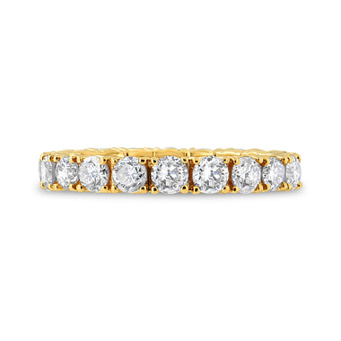 14K Yellow Gold 2.00 Cttw Shared Prong Set Round Cut Diamond Eternity Band (J-K Color, VS1-VS2 Clarity) - Ring Size 6.75 - 0