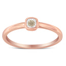 14K Rose Gold Plated .925 Sterling Silver 1/20 Carat Diamond Square Cushion-Shaped Miracle Set Petite Fashion Promise Ring (J-K Color, I1-I2 Clarity) - Size 6-2