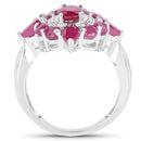 3.04 Carat Glass Filled Ruby .925 Sterling Silver Ring-2