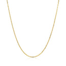 18k Yellow Gold Diamond Cut Cable Link Chain (1.10 mm)-3