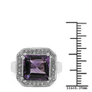 4.91 Carat Genuine Amethyst & White Topaz .925 Sterling Silver Ring-3