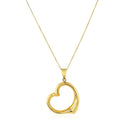 14k Yellow Gold Floating Heart Drop Pendant-2