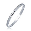 14k White Gold Dome Children's Bangle with a Polished Finish-1