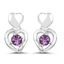 1.46 Carat Genuine Amethyst .925 Sterling Silver Earrings-1