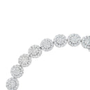 14K White Gold 3-3/4 Cttw Round-Brilliant Cut Diamond 7-1/4" Round Cluster Links Tennis Bracelet (I-J Color, SI2-I1 Clarity)-2