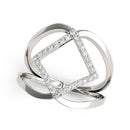 14k White Gold Interlaced Design Diamond Ring (1/5 cttw)-1