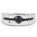 0.74 Carat Genuine Black Diamond .925 Sterling Silver Ring-3